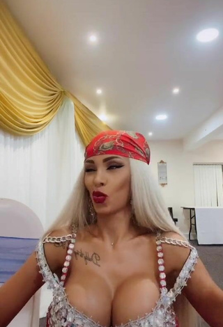 6. Beautiful Cristina Pucean Shows Cleavage in Sexy Bra while doing Belly Dance
