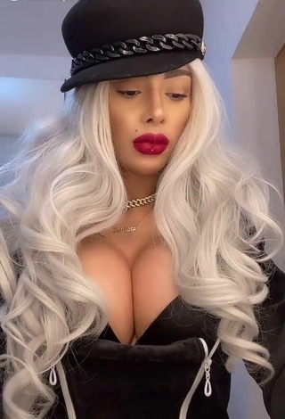 Cristina Pucean Shows her Inviting Cleavage and Bouncing Boobs