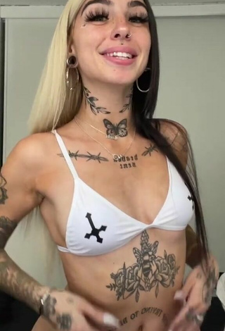 3. Beautiful Cruella Morgan Shows Cleavage in Sexy White Bikini