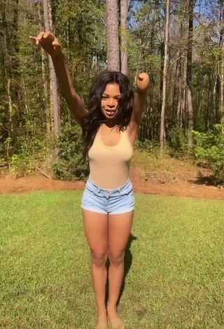 3. Sexy Destinee Faire in Beige Top and Bouncing Tits
