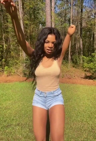 4. Sexy Destinee Faire in Beige Top and Bouncing Tits