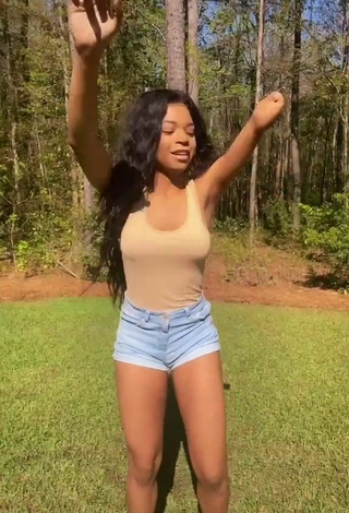 5. Sexy Destinee Faire in Beige Top and Bouncing Tits