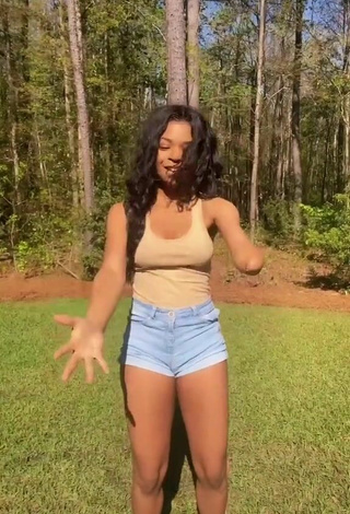6. Sexy Destinee Faire in Beige Top and Bouncing Tits