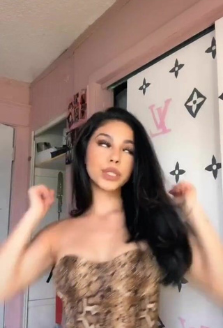 3. Cute Destiny Salazar in Snake Print Top and Bouncing Tits