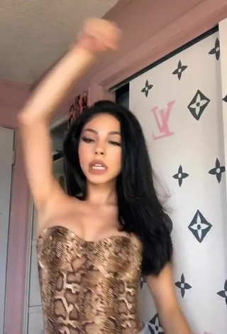4. Cute Destiny Salazar in Snake Print Top and Bouncing Tits