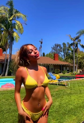 2. Sexy Destiny Salazar Shows Cleavage in Yellow Bikini
