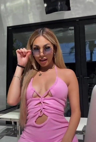 5. Hot Destiny Salazar Shows Cleavage in Pink Dress