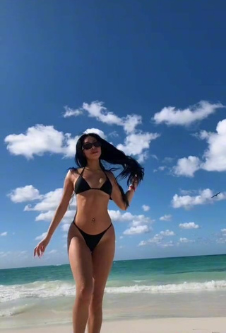 5. Cute Destiny Salazar in Black Bikini at the Beach
