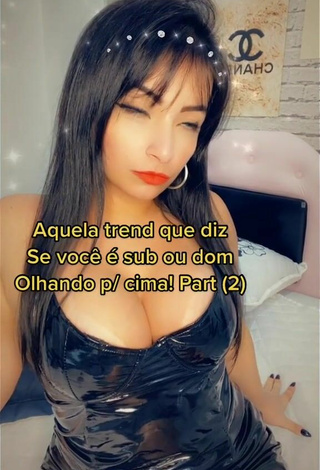 3. Beautiful Emanuelly Raquel Shows Cleavage in Sexy Dress