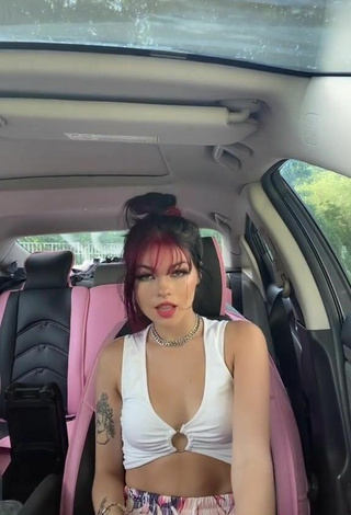 6. Hot Emo.fio in White Crop Top in a Street in a Car while Twerking