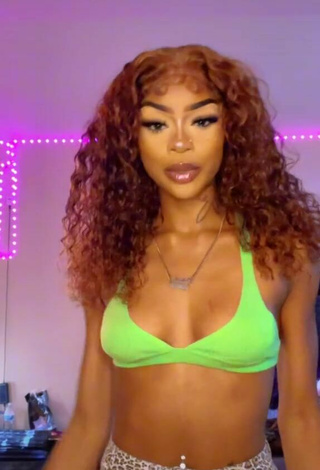 2. Sexy Ffrenchieeee in Green Crop Top