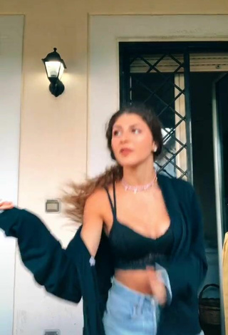 6. Adorable Ginevra Giaccherini in Seductive Black Crop Top