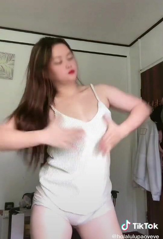 3. Cute Delacruz Jane Pauline Shows Cleavage in White Top and Bouncing Boobs