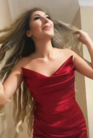 4. Sexy Irem Cennet in Red Dress