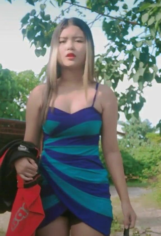 Hot Jemary Kyla Toling in Striped Dress