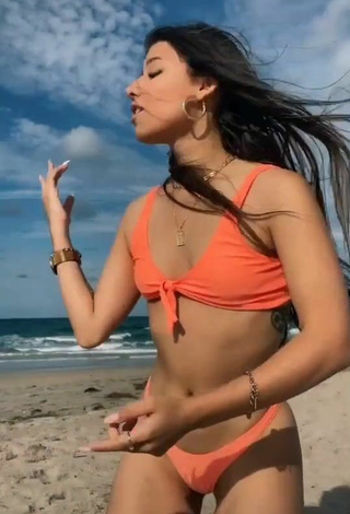 6. Fine Jesca Jimenez in Sweet Orange Bikini at the Beach
