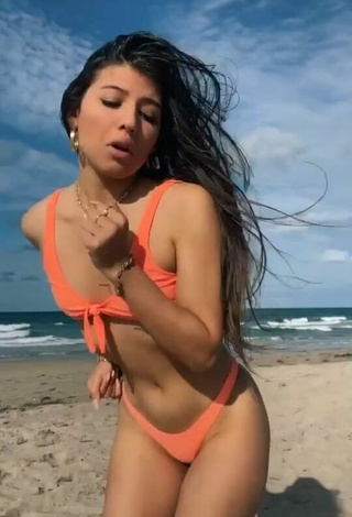 2. Wonderful Jesca Jimenez in Orange Bikini at the Beach