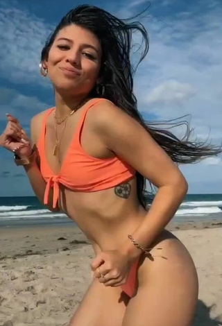 4. Wonderful Jesca Jimenez in Orange Bikini at the Beach