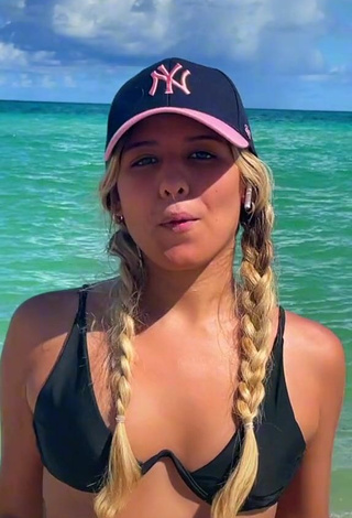 5. Sexy Jesca Jimenez in Black Bikini at the Beach
