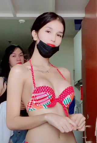 Sexy Jing Alvarez Shows Cleavage in Bikini Top and Bouncing Breasts