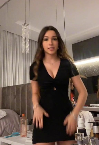 Sexy Julia Alves Shows Cleavage in Black Dress