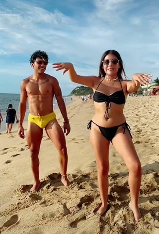 2. Hot Katia Nabil in Black Bikini at the Beach