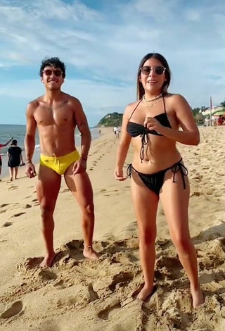 3. Hot Katia Nabil in Black Bikini at the Beach
