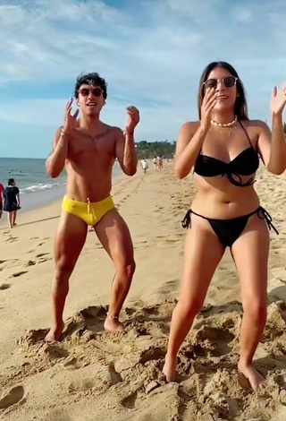 4. Hot Katia Nabil in Black Bikini at the Beach