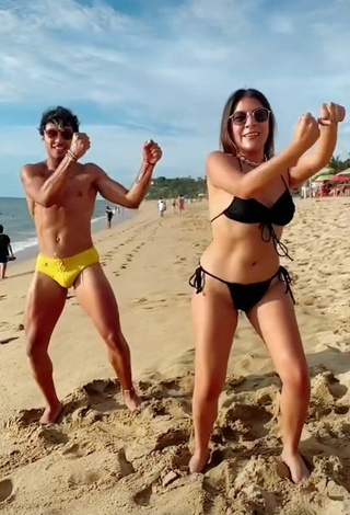 5. Hot Katia Nabil in Black Bikini at the Beach