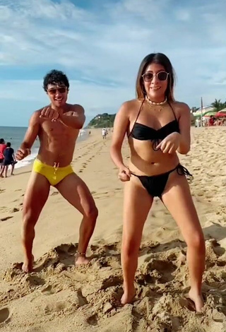 6. Hot Katia Nabil in Black Bikini at the Beach