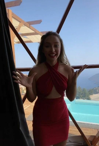 4. Sexy Reyhan Taghan in Red Dress