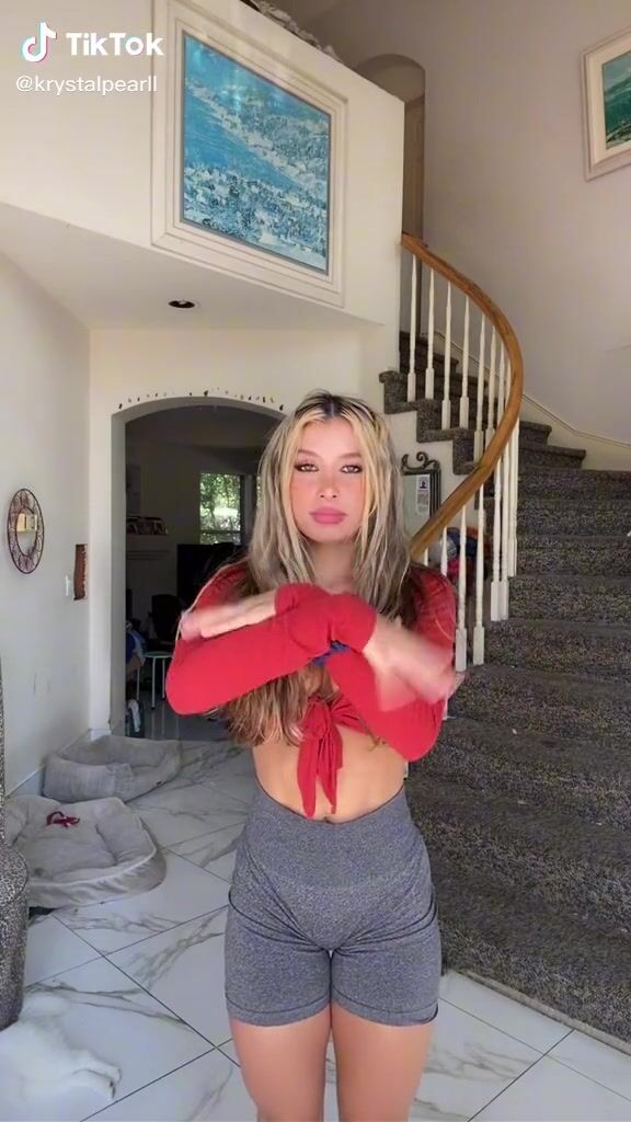 Sexy Krystal Pearl in Red Crop Top | sexyfilter.com