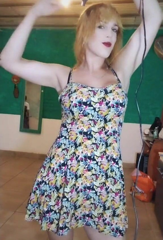 3. Sexy Libertad Alma Shows Cleavage in Floral Sundress