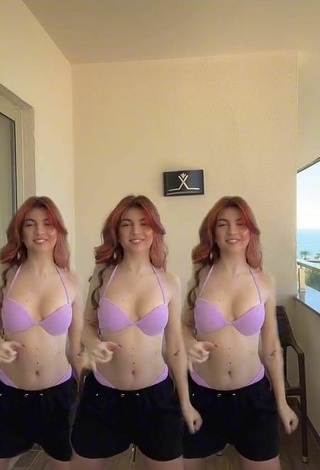 3. Sexy Lorena Visan in Purple Bikini Top