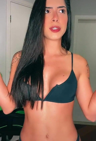3. Luana Targinno Shows Cleavage in Sexy Black Bikini