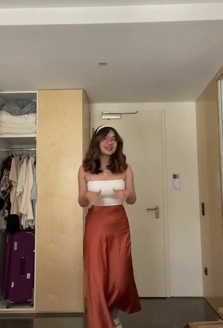 2. Sexy Xile in White Crop Top