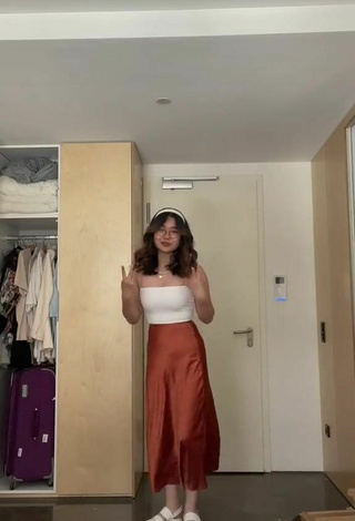 4. Sexy Xile in White Crop Top