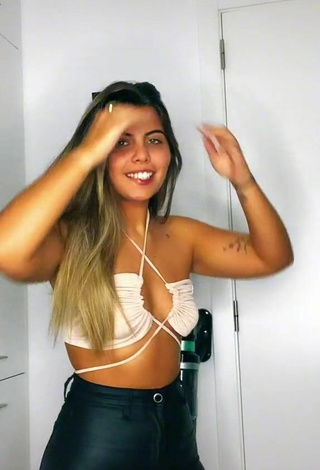 Sexy Maria Nunes in White Bikini Top