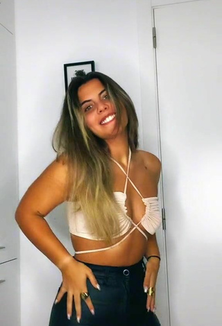 3. Sexy Maria Nunes in White Bikini Top
