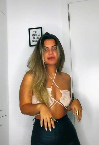 4. Sexy Maria Nunes in White Bikini Top