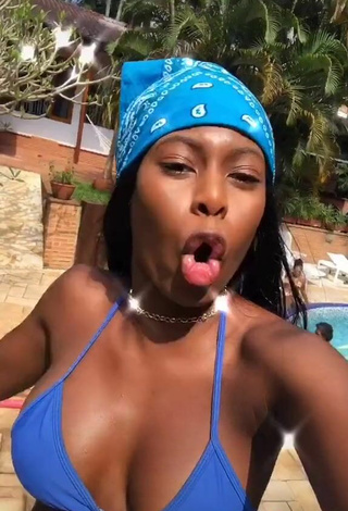 4. Cute MC Soffia in Blue Bikini Top and Bouncing Breasts