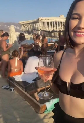 5. Sexy Mihaela Pantea in Black Bikini at the Beach