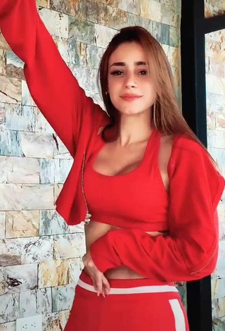 6. Hottest Poleth Villalba Shows Cleavage in Red Crop Top