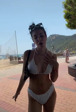 2. Sexy Antonina Flak in White Bikini in a Street