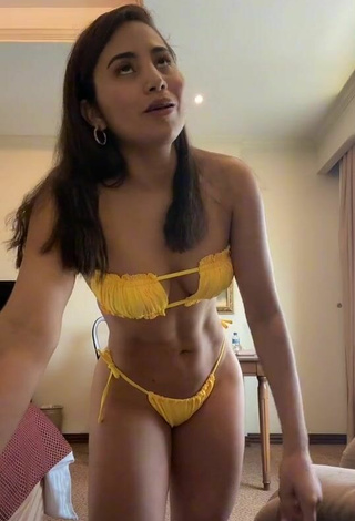 Sexy Selena Corzo in Yellow Bikini