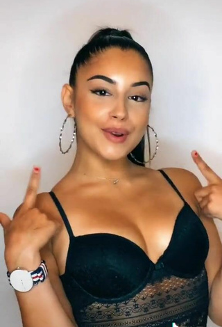 3. Sexy Sofia Chawki Shows Cleavage in Black Top and Bouncing Breasts