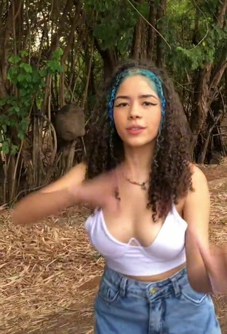 2. Hot Mily in White Crop Top and Bouncing Boobs