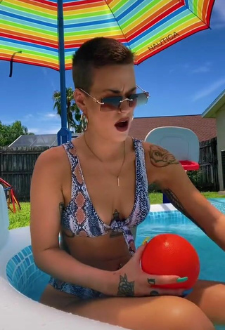 2. Sexy Aaryn MJ in Snake Print Bikini at the Pool