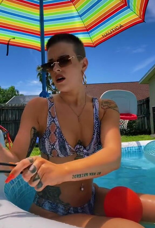 3. Sexy Aaryn MJ in Snake Print Bikini at the Pool
