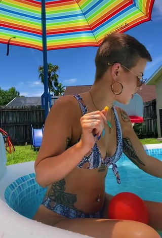 4. Sexy Aaryn MJ in Snake Print Bikini at the Pool